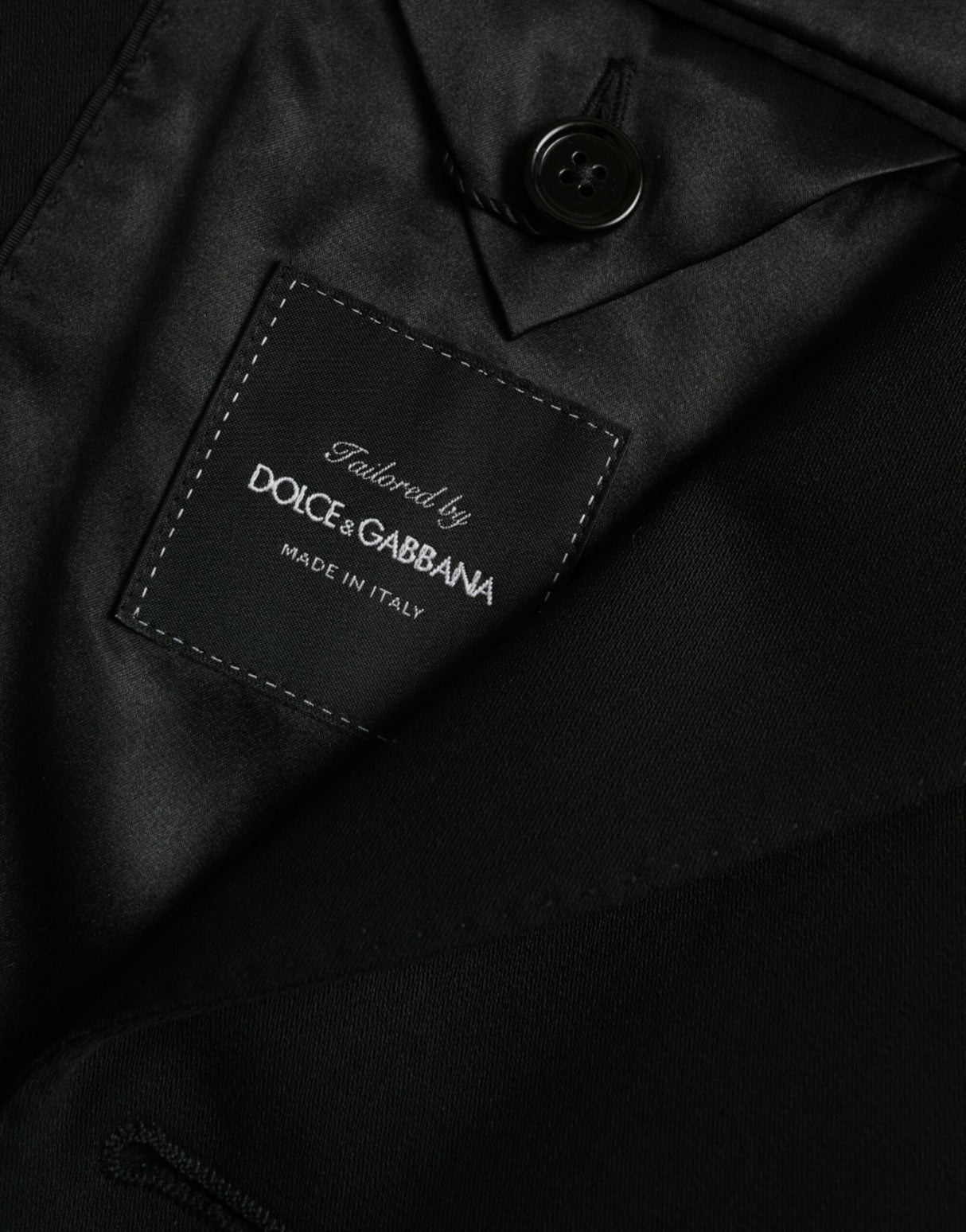 Dolce & Gabbana Black Wool Peak Single Breasted Coat Blazer