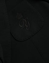 Dolce & Gabbana Black Wool Notch Single Breasted Coat Blazer