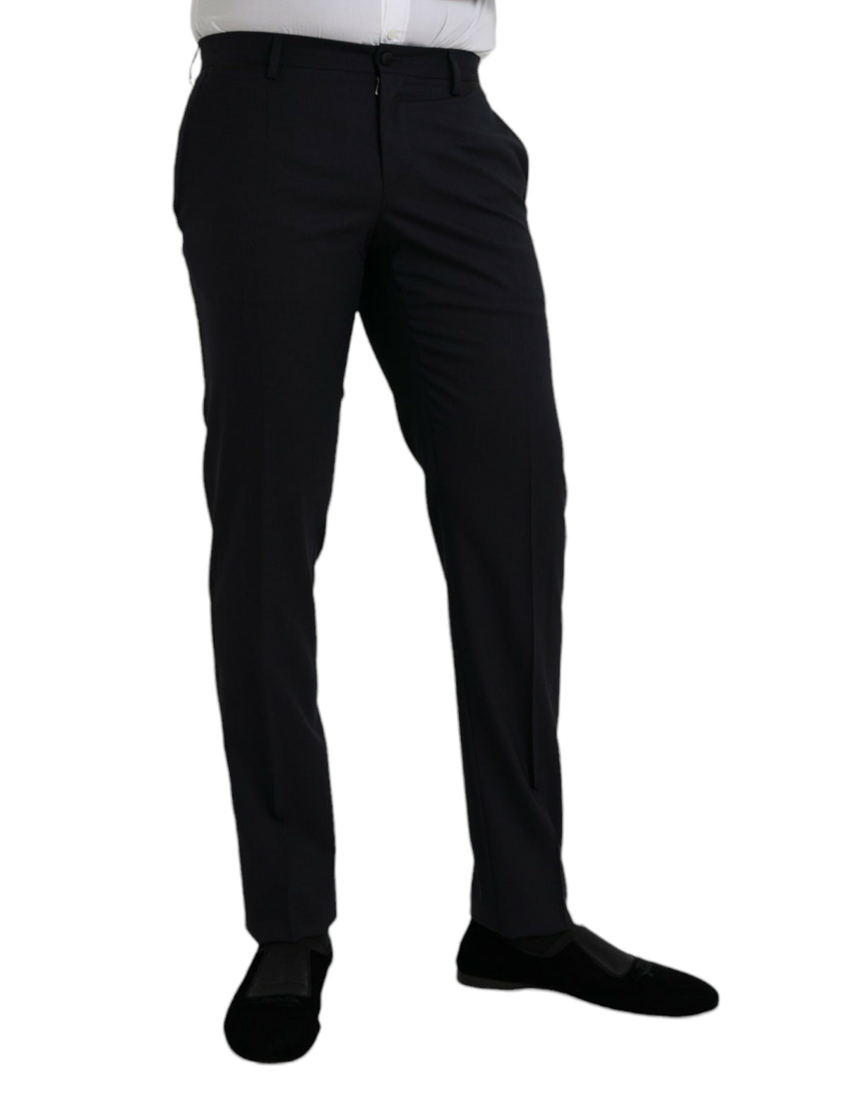 Dolce & Gabbana Dark Blue Wool Slim Fit Formal Pants