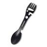 Generic Outdoor multifunctional spoon 10-in-1Bottle opener fork and knifeOutdoor tableware for camping tripField survival toolsHiking camping tools Black