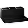 BINO Multi Purpose 3 Compartment Organizer with Tray - Makeup Brush Holder Makeup Brush Organizer Holder Makeup Holder Organizer Toothbrush Holder Marble Bathroom Accessories (Matte Black)