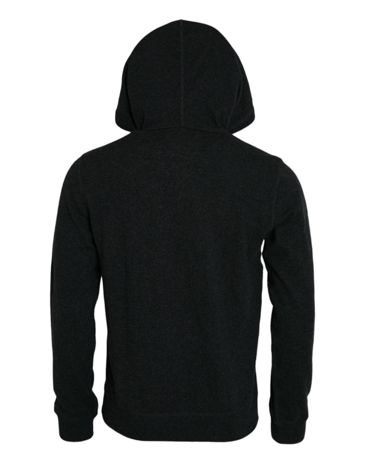 Dolce & Gabbana Dark Gray Cashmere Hooded Pullover Sweater