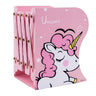 Foldable Bookshelf with Unicorn Design and Storage
