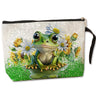 Jztco Cute Frog Makeup Bag Frog Gifts Frog Themed Gifts for Women Animal Lover Her Mom Wife Best Friend Aunt Niece BFF Toiletry Bag Mothers Day Graduation Birthday Gifts Daisy Flower Cosmetic Bag