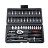 46pcs Car Repair Tool Kit - Ratchet, Wrench, Socket Set
