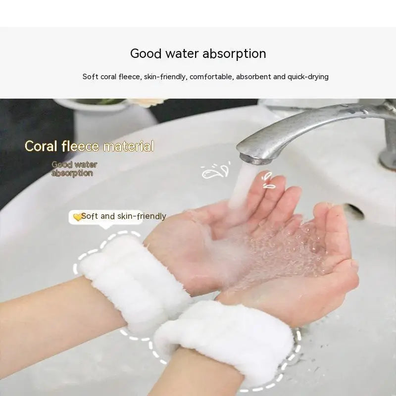 Women's Absorbent Wristbands for Spa and Makeup Use