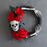 Rose Skull Garland Wreath for Home Holiday Decoration