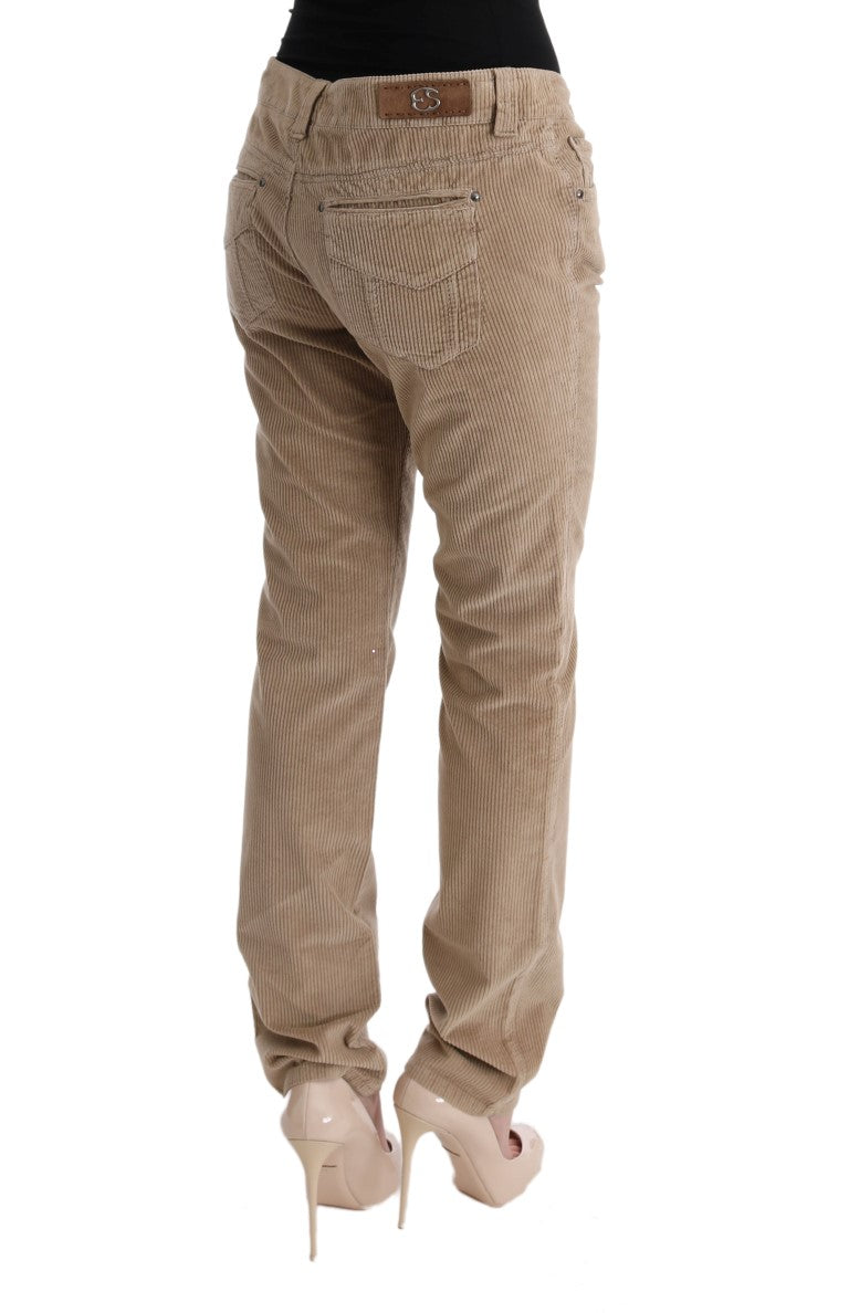 Ermanno Scervino Beige Regular Fit Luxe Trousers