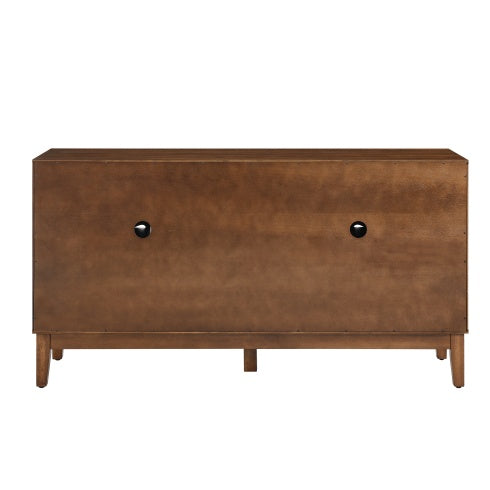 60.5 Mid Century Modern Sideboard Buffet Cabinet With Storage, TV Media Console Table, Storage Cabinet With 4 Doors   Adjustable Shelves For Kitchen Dining Living Room Bedroom Entryway, Walnut