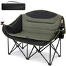 UBALANCE Double Camping Chair - Oversized Two Person Camp Chair with 650 lb. Load Capacity - Army Green - Ideal Camping Gear for Outdoor Adventures