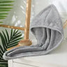 Microfiber Hair Drying Cap - Quick Absorbent Gray Towel