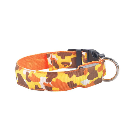 LED Glow Camouflage Dog Collar - Durable Pet Accessory
