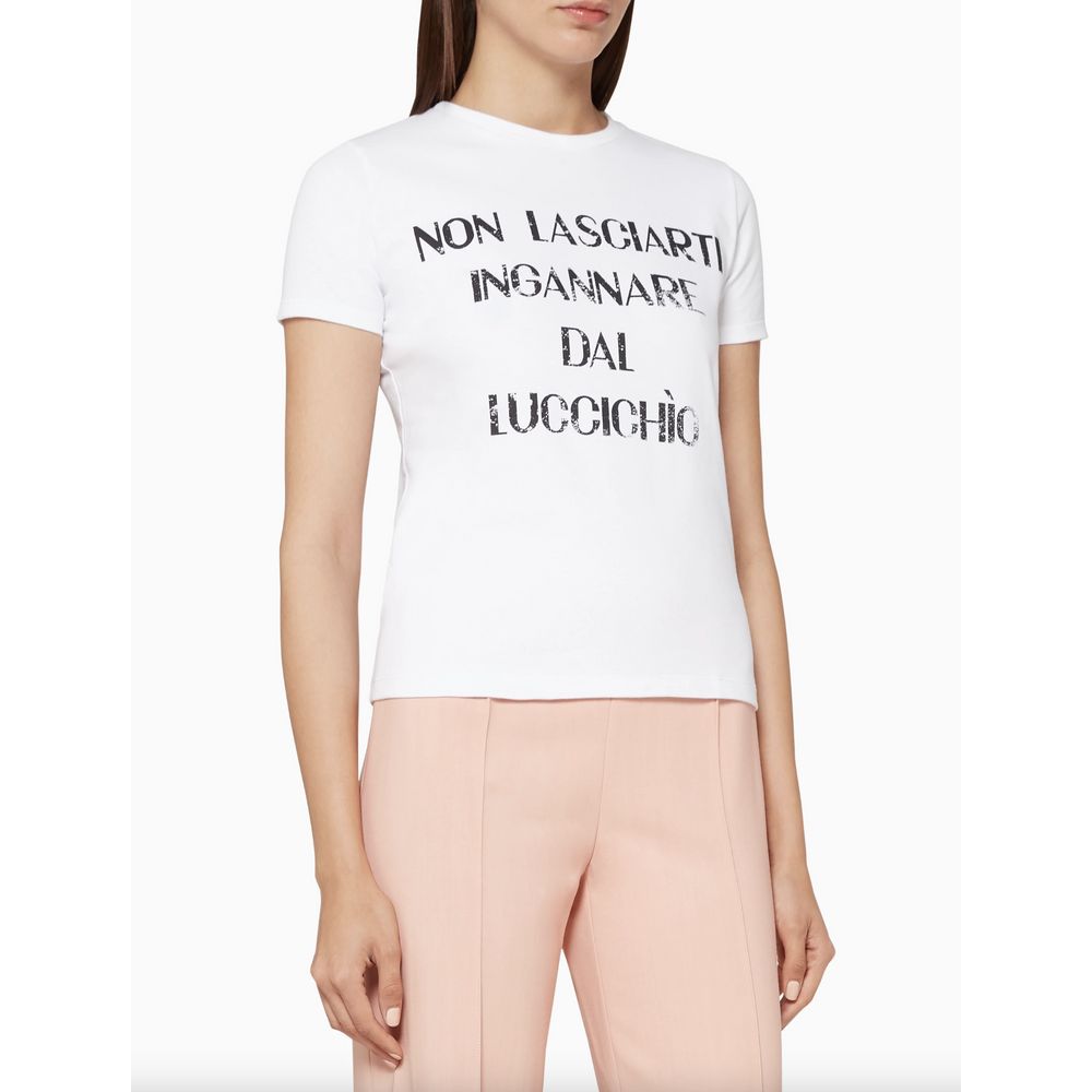 Elisabetta Franchi Elegant Rhinestone Studded Cotton Tee