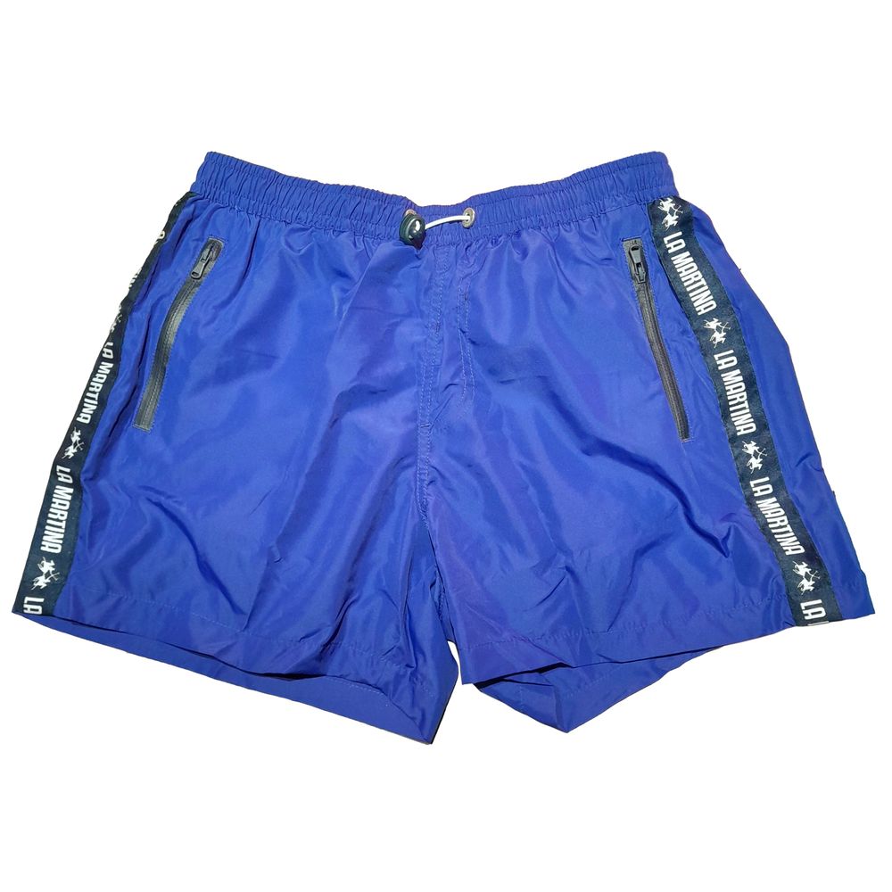 La Martina Chic Blue Striped Men's Swim Shorts