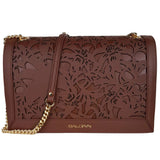 Baldinini Trend Elegant Floral Leather Shoulder Bag