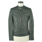 Emilio Romanelli Emerald Elegance Leather Jacket