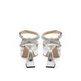 MACH & MACH Elegant Silver Leather Platforms