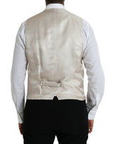 Dolce & Gabbana Off White Cotton Waistcoat Dress Formal Vest