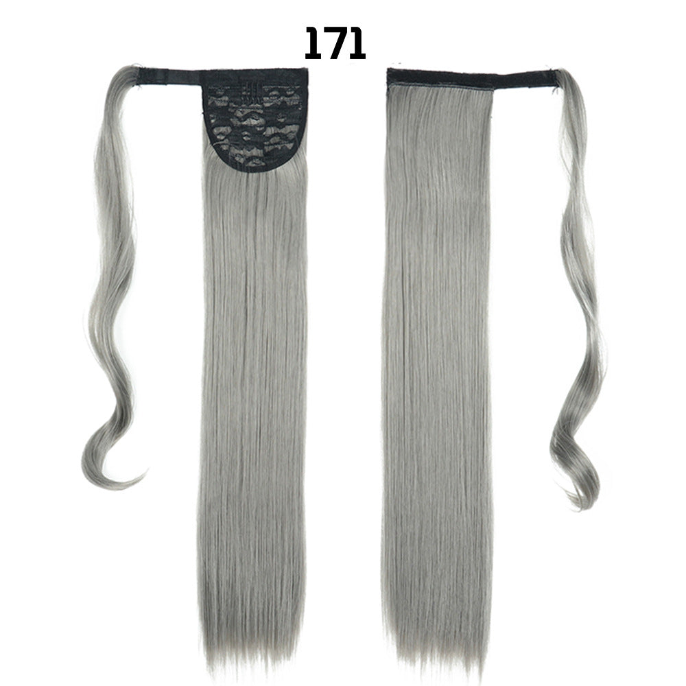 European American Long Straight Hair Velcro Ponytail