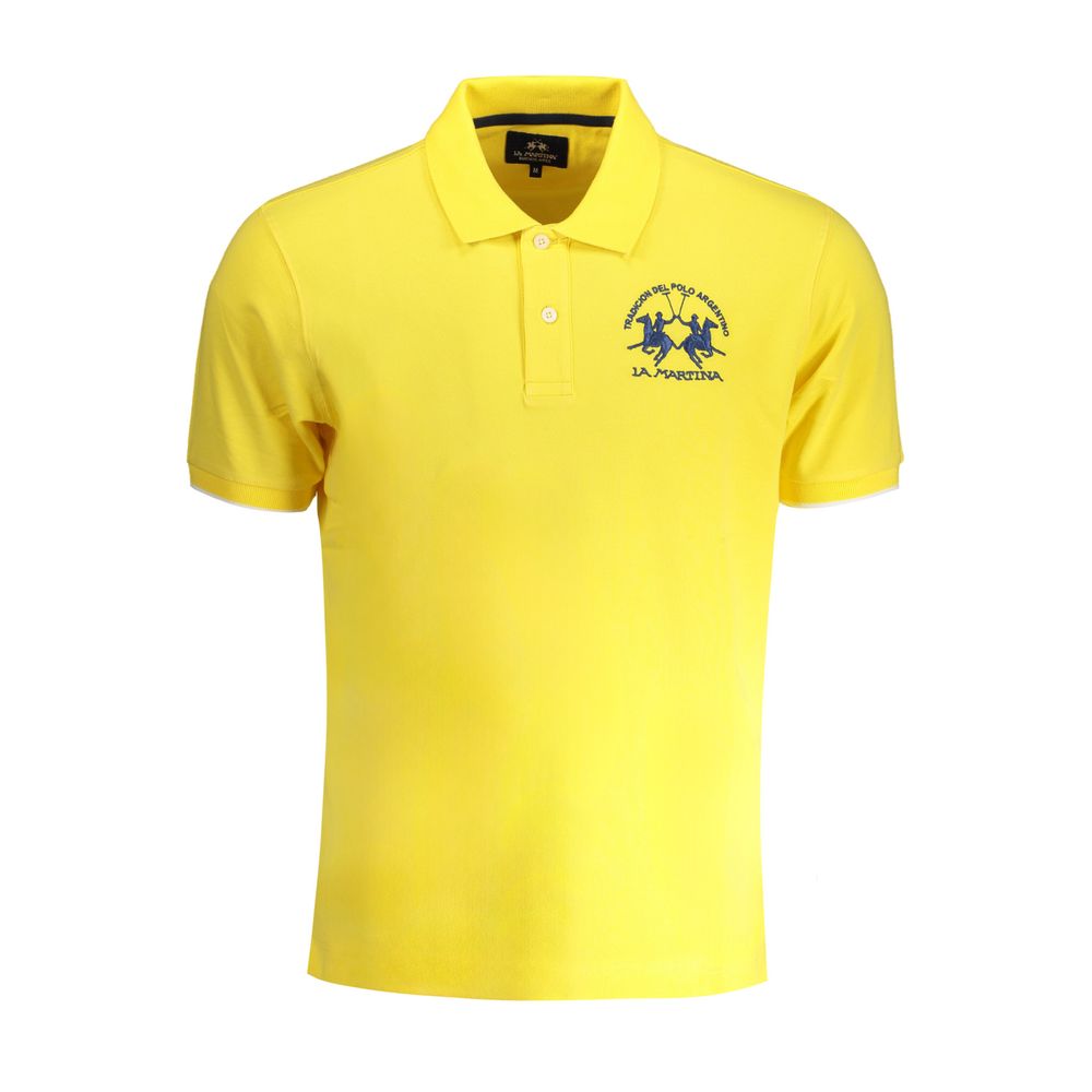 La Martina Yellow Cotton Polo Shirt