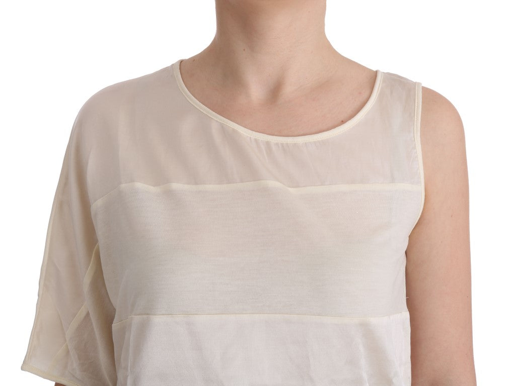 Costume National Beige Sleeveless Modal Top - Elevated Basics