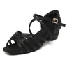 Girls Latin Dance Shoes Low Heels Ballroom Salsa Tango Performance Practice Dance Shoes for Girls Kids Black 4 Big Kid