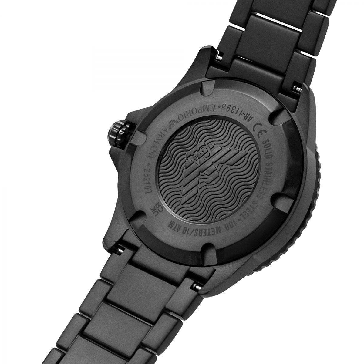 Emporio Armani Black Steel Quartz Watch - Men's