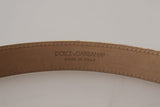 Dolce & Gabbana Pink Jaquard DG Logo Gold Metal Buckle Belt