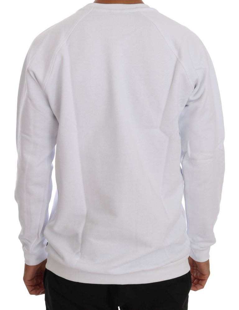 Daniele Alessandrini Elegant White Crewneck Cotton Sweater