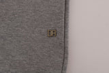 Daniele Alessandrini Sophisticated Gray Cotton Hooded Sweater