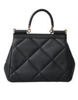 Dolce & Gabbana Black Quilted Leather Borse Top Handle Shoulder SICILY Bag - Women's