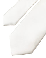 Dolce & Gabbana White Solid 100% Silk Adjustable Tie