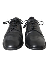 Dolce & Gabbana Black Leather Derby Formal Dress Men Shoes