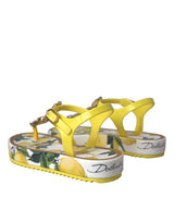 Dolce & Gabbana Yellow Lemon Beachwear Flats Sandals Shoes