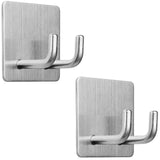 Yikla Adhesive Hooks Razor Holder for Shower Stick Bathroom Wall Towel Hooks Stainless Steel Door Hangers for Coat Loofah Robes Self Adhesive Room Organizer