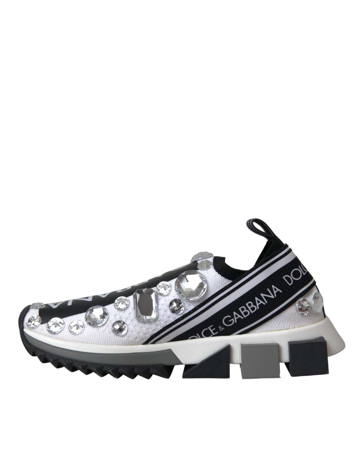 Dolce & Gabbana White Sorrento Crystals Sneakers Shoes