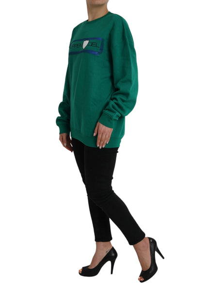 Philippe Model Green Cotton Logo Print Long Sleeves Pullover Sweater