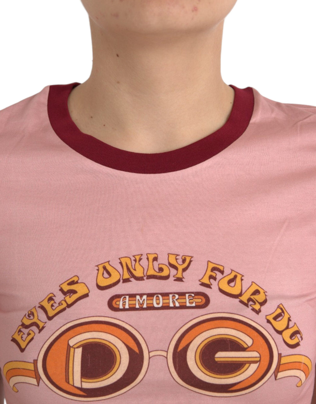 Dolce & Gabbana Pink Cotton Short Sleeves Crew Neck T-shirt