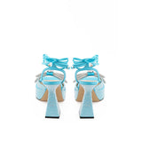 MACH & MACH Light Blue Leather Platforms & Wedge