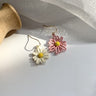 Asymmetrical Daisy Earrings - Korean Minimalist Style