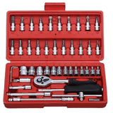 46-Piece Home and Auto Repair Tool Set with Ratchet Wrench