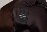 Dolce & Gabbana Brown Corduroy Slim Fit Coat DG Logo Blazer