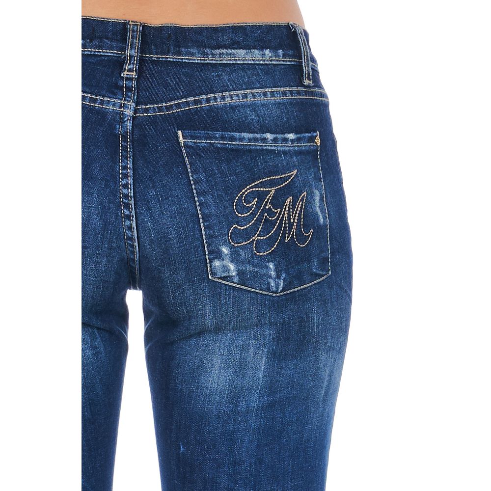 Frankie Morello Blue Cotton Women Jeans