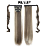 European American Long Straight Hair Velcro Ponytail
