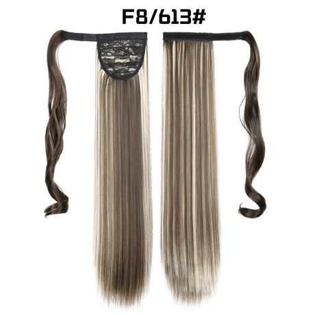 European American Long Straight Hair Velcro Ponytail