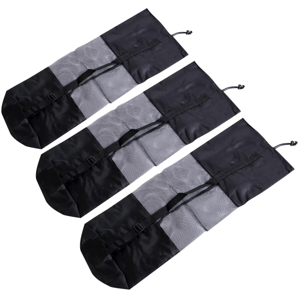 Dafape Yoga Mat Bag Yoga Mat Carrier for Women Men Travel Gym Exercise Workout Park Beach Mesh Bag Storage Bag Carry Bag Portable 3 Pack Breathable Window Adjustable Strap (Black)