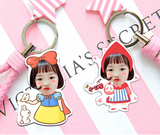 Custom Creative Car Keychain with Cute Cartoon Design