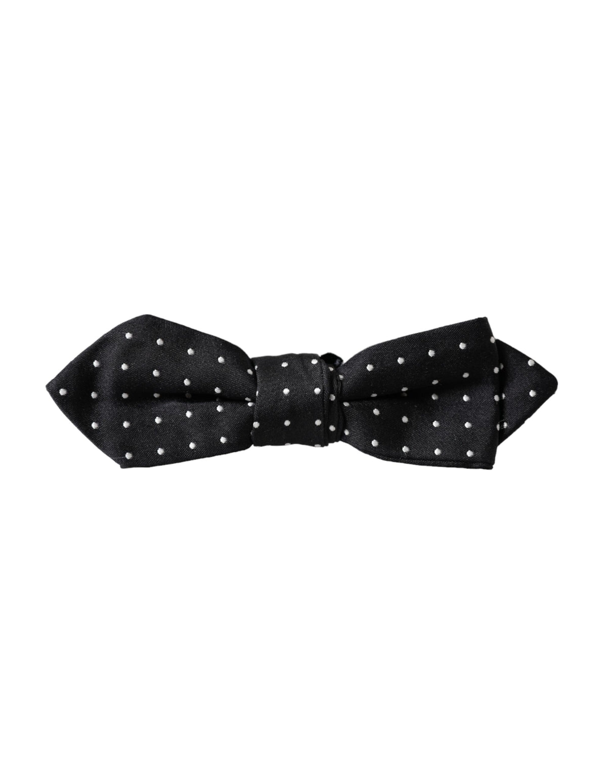 Dolce & Gabbana Black Silk Polka Dot Adjustable Neck Men Papillon Bow Tie