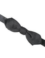 Dolce & Gabbana Gray Silk Weaved Adjustable Neck Men Papillon Bow Tie