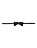 Dolce & Gabbana Black Silk Floral Adjustable Neck Men Bow Tie